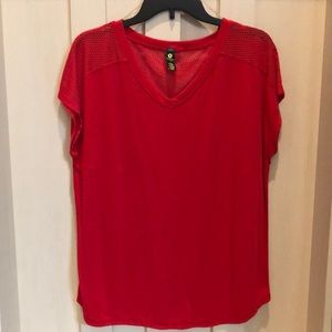 Red workout shirt